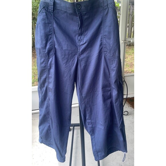 Style & Co 18W Cargo Capri Midrise Bungee  Comfort Waist Pockets Nautical Beachy - Picture 8 of 12